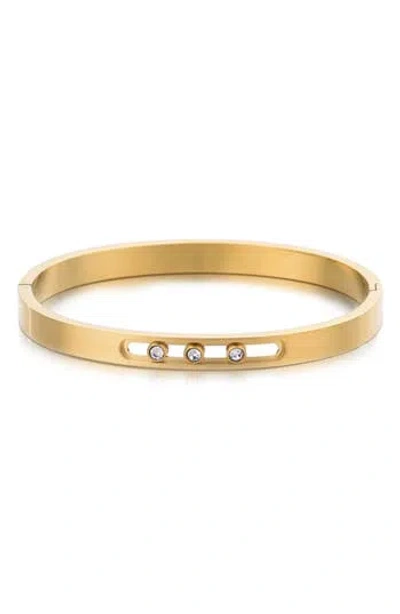 Adornia Tarnish Resistant Cubic Zirconia Bangle Bracelet In Gold