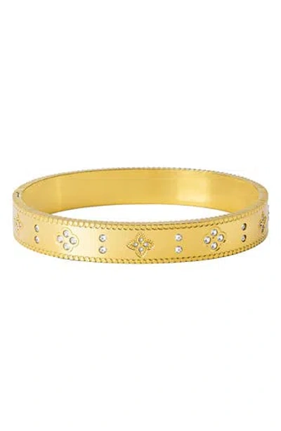 Adornia Tarnish Resistant Cubic Zirconia Bangle Bracelet In Gold
