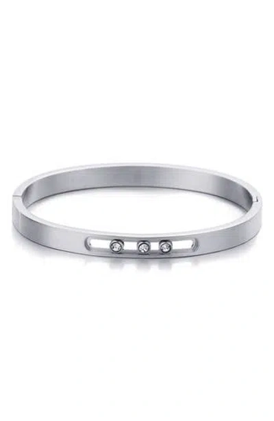 Adornia Tarnish Resistant Cubic Zirconia Bangle Bracelet In Silver