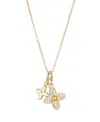 Adornia Tarnish Resistant Cubic Zirconia Double Pointed Clover Necklace