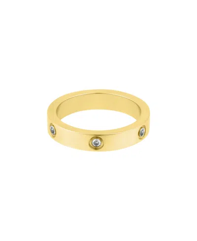 ADORNIA TARNISH RESISTANT CUBIC ZIRCONIA PAVE ETERNITY BAND RING