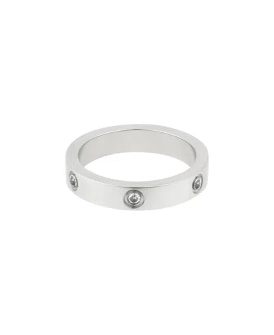 ADORNIA TARNISH RESISTANT CUBIC ZIRCONIA PAVE ETERNITY BAND RING