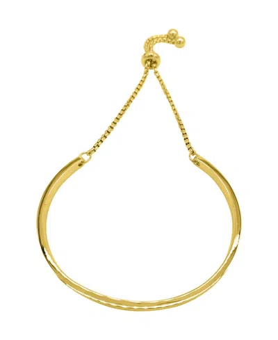 Adornia Tarnish Resistant Curved Bar Slider Bracelet In Gold
