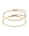 Adornia 18k Plated Stainless Steel Tarnish-resistant 2-chain Bracelet Set In Gold