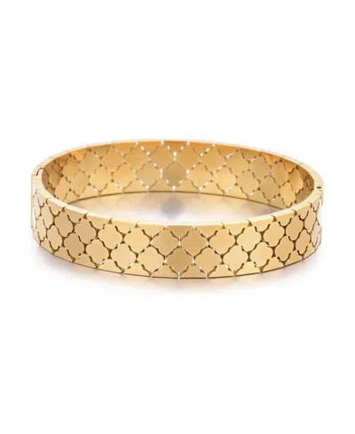 ADORNIA TARNISH RESISTANT GOLD CLOVER BANGLE