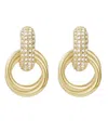 Adornia Tarnish Resistant 14k Gold Plated Crystal Doorknocker Earrings In Gold