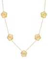 Adornia Tarnish Resistant 14k Yellow Gold Plated 5-leaf Clover Station Necklace In Gold