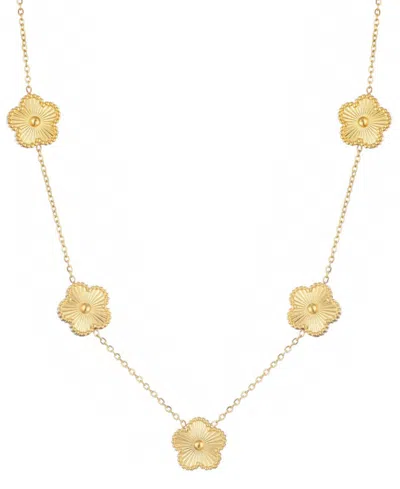 ADORNIA TARNISH RESISTANT GOLD FIVE-LEAF CLOVER STATION NECKLACE