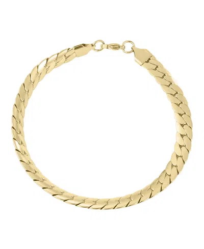 Adornia Tarnish Resistant 18k Plated Flat Curb Chain Bracelet In Gold