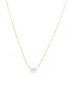 Adornia Tarnish Resistant 14k Gold Plated Freshwater Pearl Chain Necklace In White