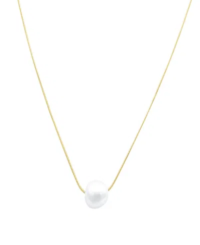 ADORNIA TARNISH RESISTANT GOLD FRESHWATER CULTIVATED PEARL CHAIN NECKLACE