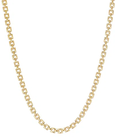 Adornia Tarnish Resistant 18k Plated Grid Chain Necklace In Gold