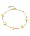 Adornia Tarnish Resistant 18k Gold Plated Heart Station Bracelet In Gold