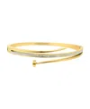 Adornia Tarnish Resistant 14k Gold Plated Pave Nail Bangle In Gold