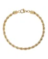 Adornia 18k Plated Stainless Steel Tarnish-resistant Rope Chain Bracelet In Gold