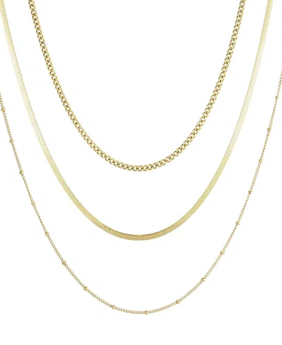 Adornia Tarnish Resistant Gold Set Of 3 Chain Necklace
