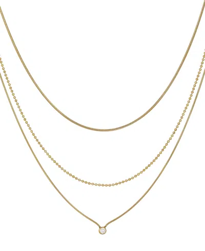 Adornia Tarnish Resistant Gold Set Of 3 Connected Necklace