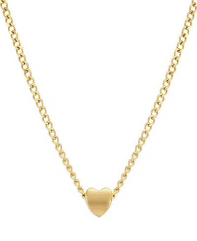 Adornia Tarnish Resistant Gold Sliding Heart Curb Chain Necklace