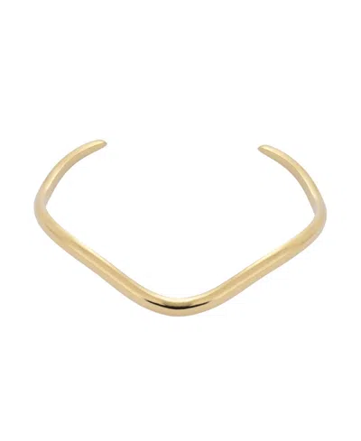Adornia Tarnish Resistant 18k Plated Wave Cuff Bracelet In Gold
