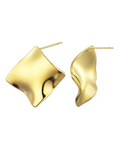 ADORNIA TARNISH RESISTANT GOLD PLATED WAVE STUD EARRINGS
