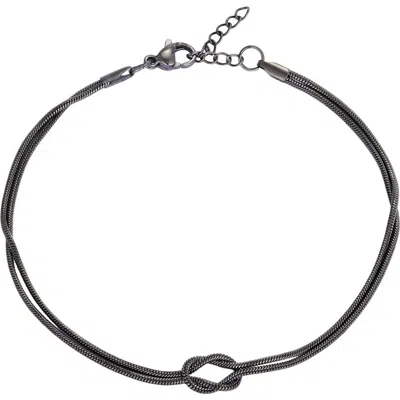 Adornia Tarnish Resistant Knot Chain Bracelet In Gunmetal