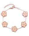 Adornia Tarnish Resistant 14k Rose Gold Plated 5-leaf Clover Station Bracelet