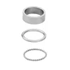 Adornia Set Of 3 Tarnish Resistant Assorted Stacking Rings In White