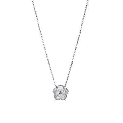 ADORNIA TARNISH RESISTANT SILVER 5-LEAF CLOVER PENDANT NECKLACE