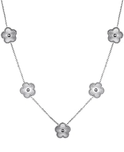 ADORNIA TARNISH RESISTANT SILVER 5-LEAF CLOVER STATION NECKLACE