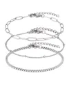 Adornia Tarnish Resistant Silver Chain Bracelet Set In Metallic