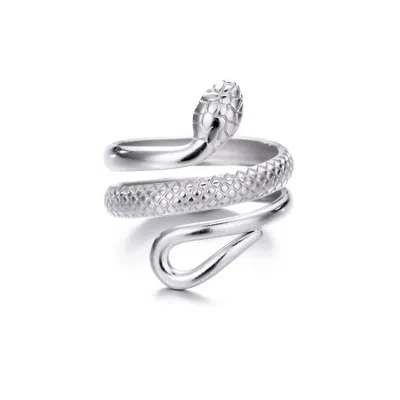 Adornia Tarnish Resistant Silver Curvy Snake Ring