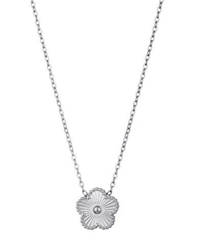 ADORNIA TARNISH RESISTANT SILVER FIVE-LEAF CLOVER PENDANT NECKLACE