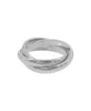 Adornia Tarnish Resistant Silver Plated Interlocking Rings In Silver
