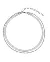 Adornia Tarnish Resistant Silver Layered Anklet In Pattern