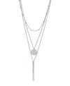 Adornia Tarnish Resistant Silver Plated Layered Pendant Necklace Set In Silver