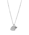 Adornia Tarnish Resistant Silver Plated Mother Of Pearl Heart Charms Necklace In White
