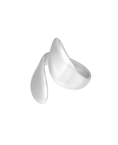 Adornia Tarnish Resistant Silver Overlap Petals Ring