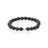 Adornia Tarnish Resistant Silver Plated 8mm Ball Bracelet In Black