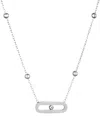 Adornia Tarnish Resistant Silver Plated Bar Necklace In Silver