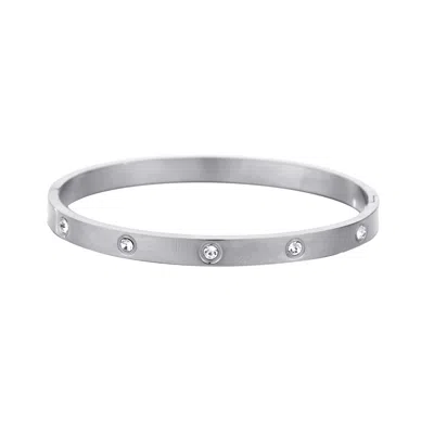 Adornia Tarnish Resistant Silver Plated Crystal Eternity Cuff In Metallic