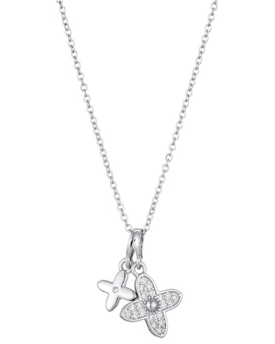 ADORNIA ADORNIA CZ DOUBLE POINTED CLOVER NECKLACE
