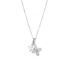 Adornia Tarnish Resistant Silver Plated Double Pointed Clover Cz Necklace In Silver