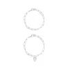 Adornia Tarnish Resistant Silver Plated Heart Paper Clip Chain Bracelet Set