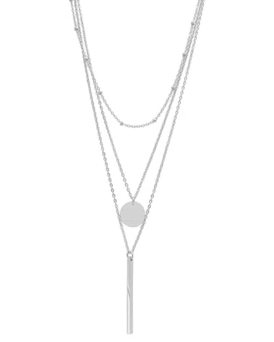 ADORNIA ADORNIA SILVER PLATED LAYERED PENDANT NECKLACE