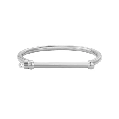 Adornia Tarnish Resistant Silver Plated Men's Screw Cuff
