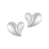 Adornia Tarnish Resistant Silver Plated Oversized Puffy Heart Earrings In Silver