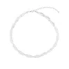 Adornia Tarnish Resistant Silver Plated Twisted Herringbone Chain Necklace In Silver