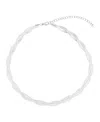 Adornia Tarnish Resistant Silver Plated Twisted Herringbone Chain Necklace In Silver