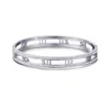 Adornia Tarnish Resistant Silver Roman Numerals Bangle In White