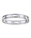 Adornia Tarnish Resistant Silver Roman Numerals Bangle In Metallic